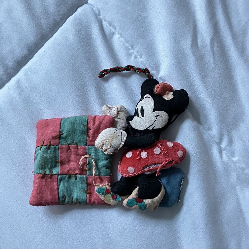 Vintage‎ 60s 70s Disney Minnie Mouse Christmas Ornament Fabric Plush Holiday
